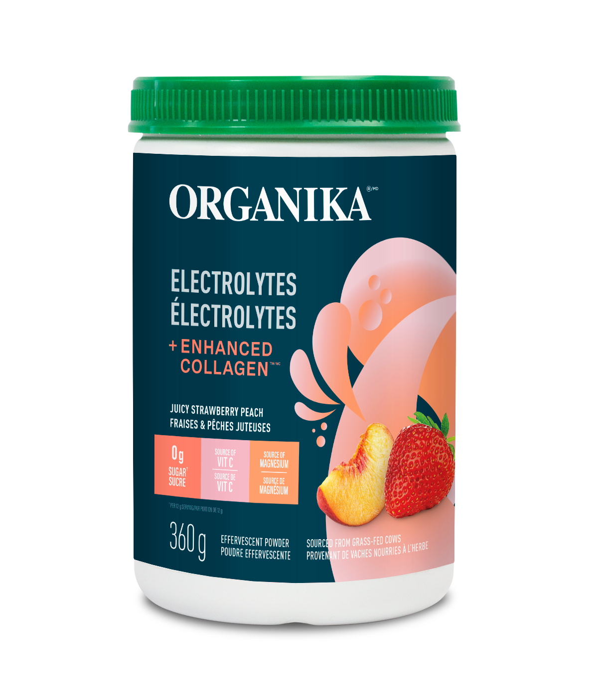 Électrolytes + Collagène-pêches Et Fraises (360g)