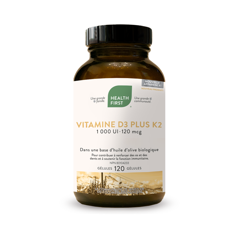 Vitamine D3 Plus K2 (120 Caps)