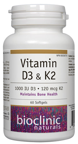 Vitamin D3 & K2 · 1000 Iu D3 · 120 Mcg K2 (60 Gel)