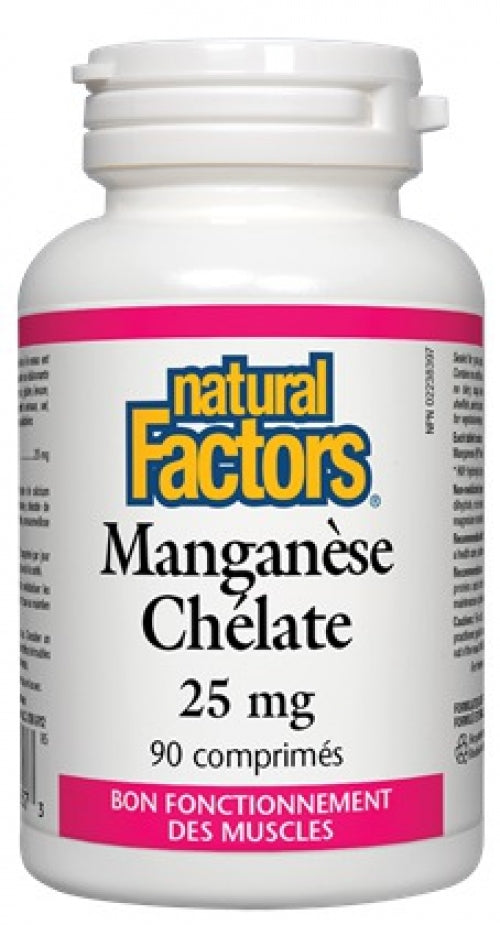 Manganèse Chélaté 25 Mg (90 Comprimés)