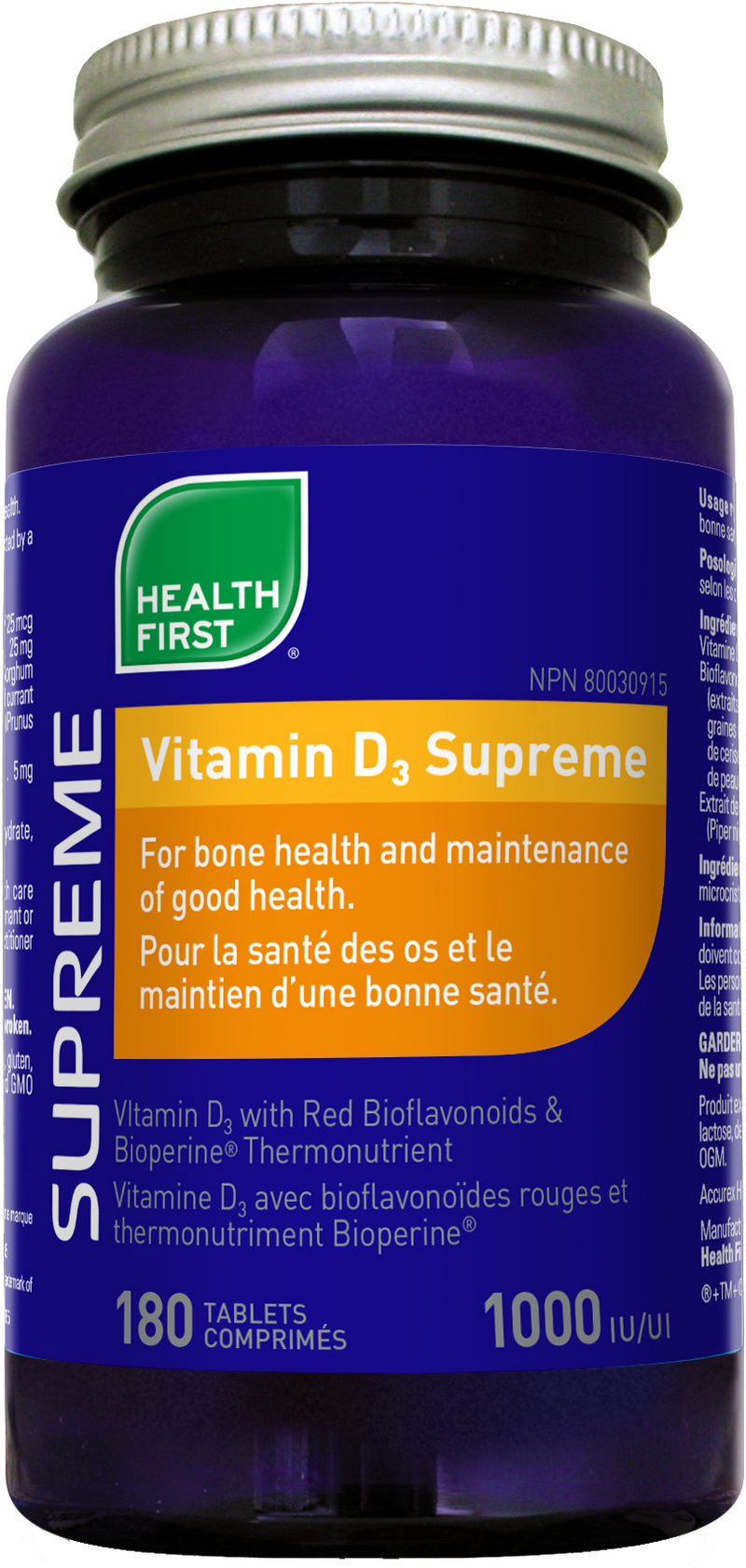 Vitamine D3 Supreme 1000ui (180 Cos)